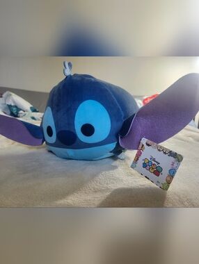 Disney Stitch Tsum Tsum Plush - Dark Blue & Light Blue with Purple Ears